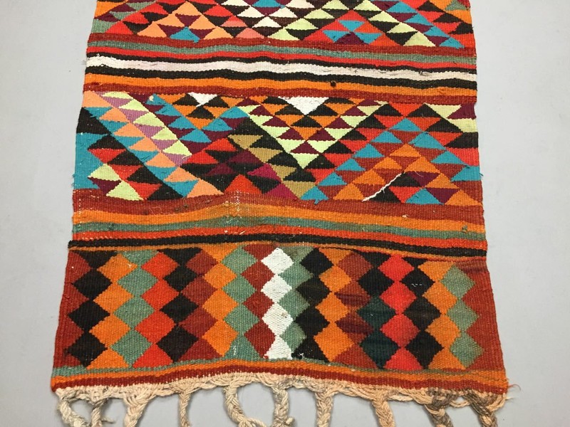 Old Turkish narrow Kilim Runner 320x85 cm, shabby chic, vintage decor kelim rug gallery