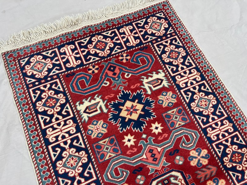 COLLECTORS' ITEM Antique Natural Vegetable Dye Dragon Kazak Azerbaijan Carpet gallery