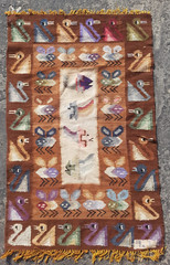 Vintage Handmade Peruvian Tribal Wool Kilim Rug Carpet 86×55 cm