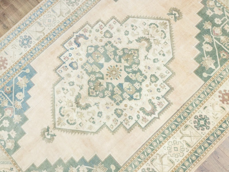 Turkish Oushak Modern Traditional Wool Area Rug Green 6.10x10.8 ft Vintage Rug gallery