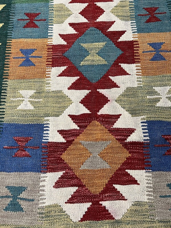Handmade Kilim Runner wool natural colours Afghan Traditional 10x2ft8in 400x80cm gallery