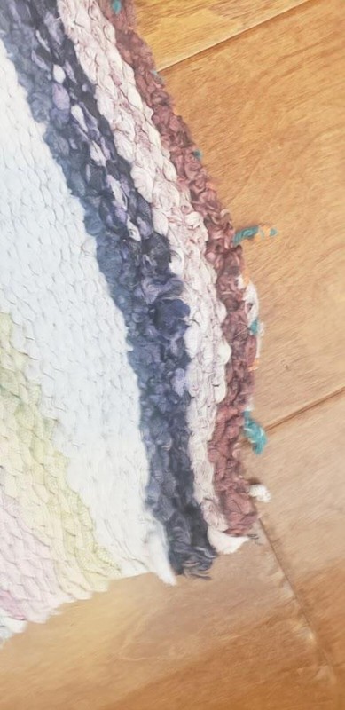 Vintage Farmhouse Handmade Rag Rug Multi-Color Stripe Flatweave Design 47"x 22" gallery