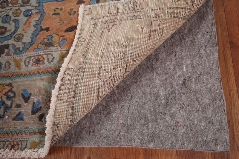 Vintage Brown Wool Over-Dyed Handmade Floral Tebriz Living Room Rug 7x10 Carpet gallery