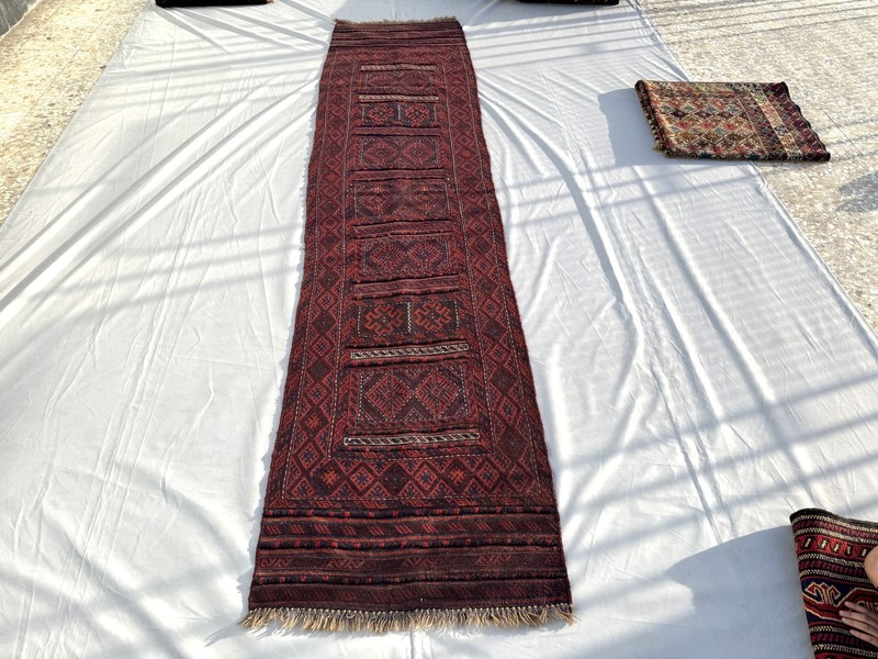 2x10 Antique Maldari Handwoven Runner Rug Traditional Vintage Tribal Wool Carpet gallery
