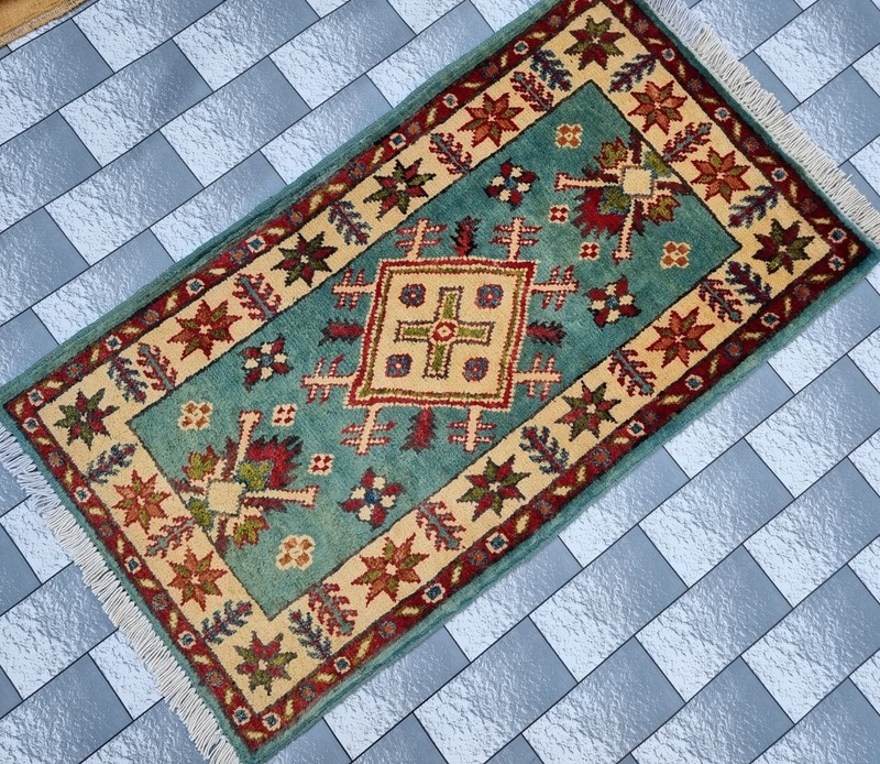 Handmade vintage Afghan tribal Historical Rug 100x55 cm gallery