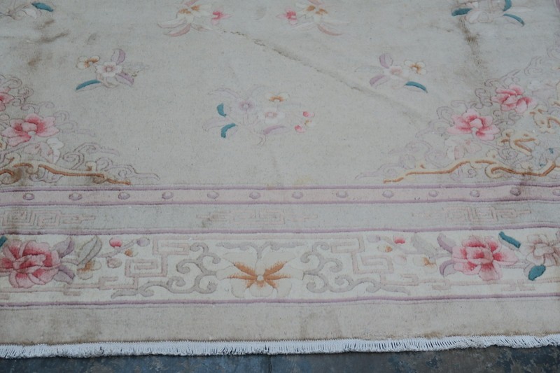 Vintage Chinese Rug Hand Knotted Wool Embossed 8'-1 x 10'-7 gallery