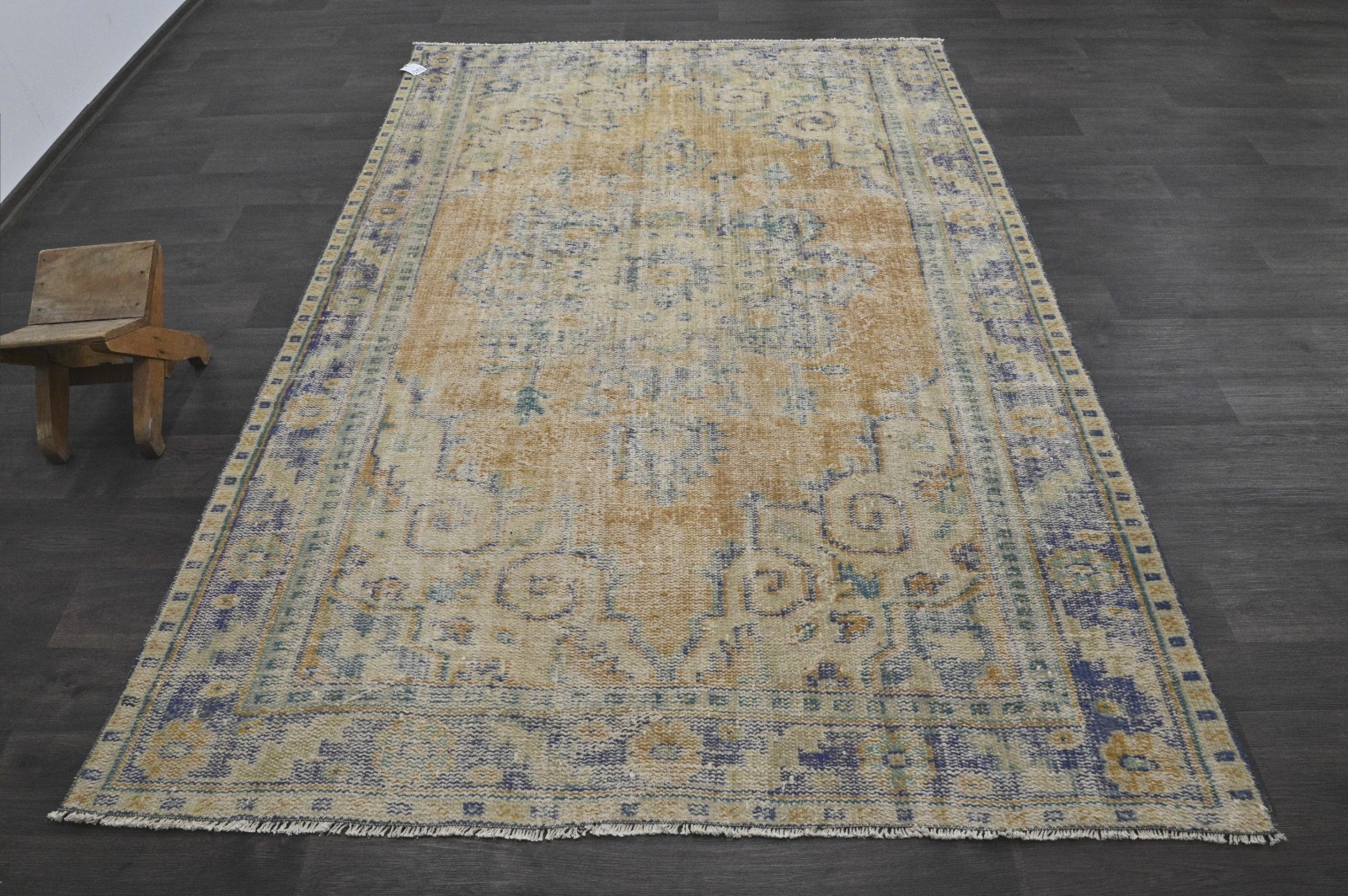 Oushak Turkish Vintage Rug 6x8 Kilim Rug Anatolian Handmade Boho Decor ORANGE gallery
