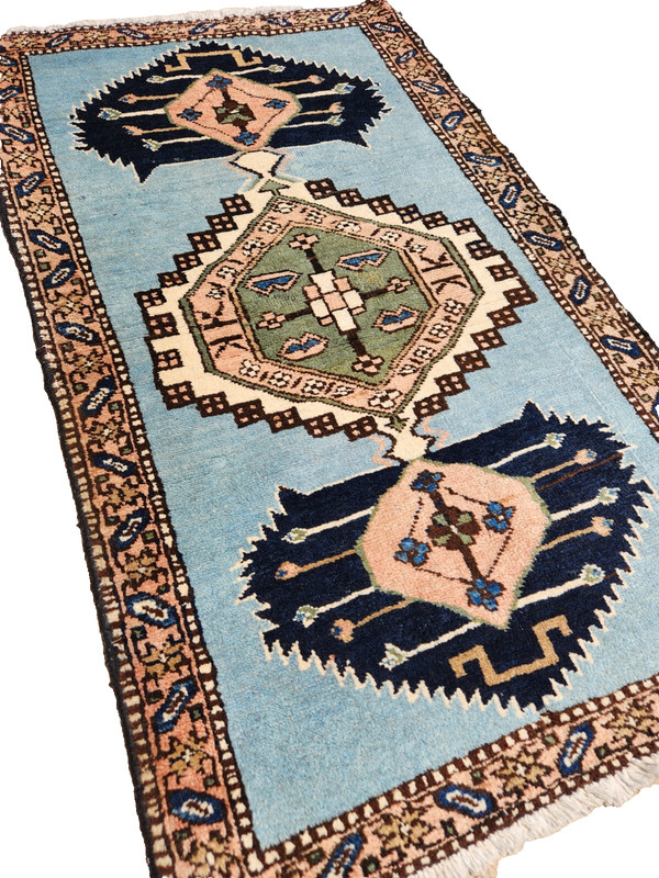 2'4"x3'7" ANTIQUE HAND KNOTTED CAUCASIAN KAZAK SERAPE TRIBAL WOOL RUG RUNNER gallery
