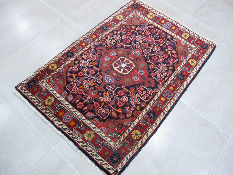 Vintage Small Oriental Rug 2.3x3.3 Floral Accent Rug Wool Handmade Carpet gallery