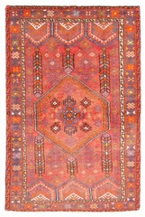 Vintage Hand-Knotted Area Rug 4’3″ x 6’5″ Traditional Wool Carpet