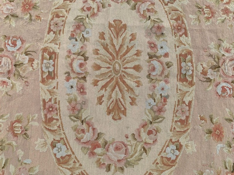 Vintage Aubusson Rug: Hand-woven Chain Stitch Carpet, Home Decor 4x6 ft gallery