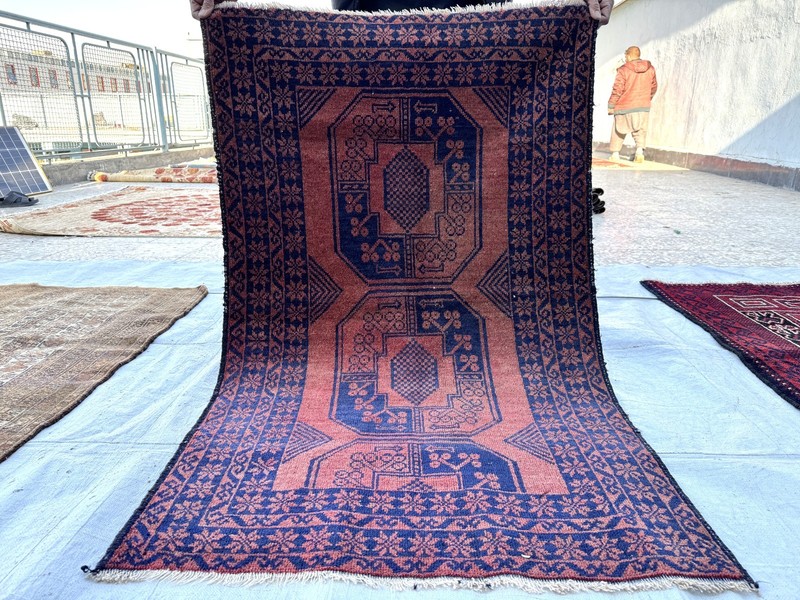 1930s Terracotta Turkmen Bokhara Rug 3x5 Traditional Afghan Faded Persian Carpet gallery