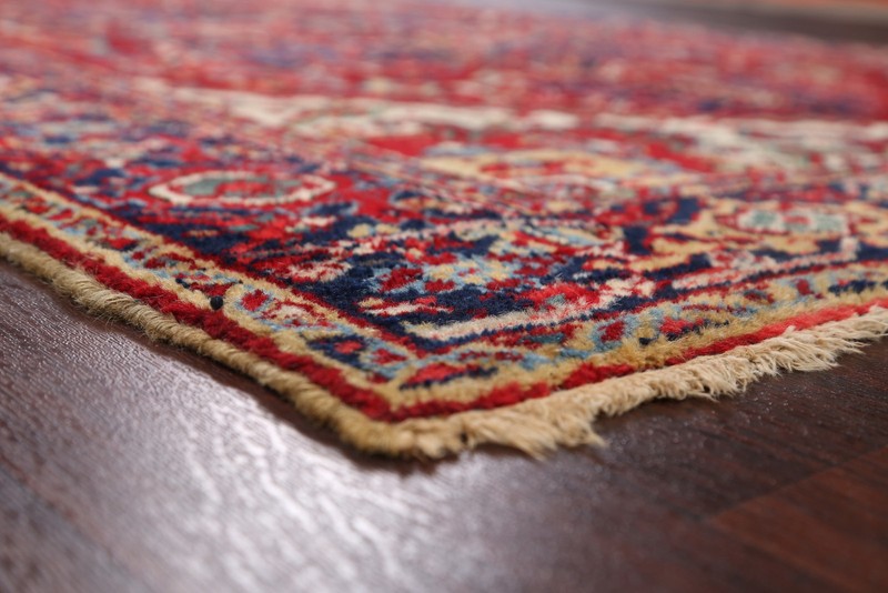Antique Geometric Area Rug 5x6 Ft Handmade Traditional Wool Red Medallion Rug gallery