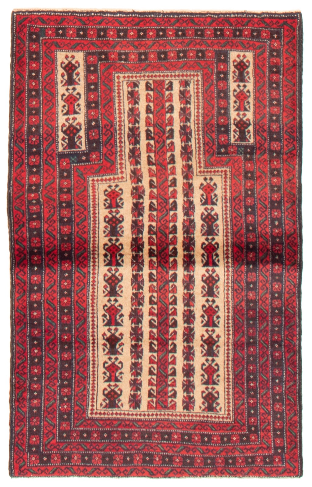 Vintage Traditional Hand-Knotted Area Rug 3'2" x 5'0" Oriental Wool Carpet gallery