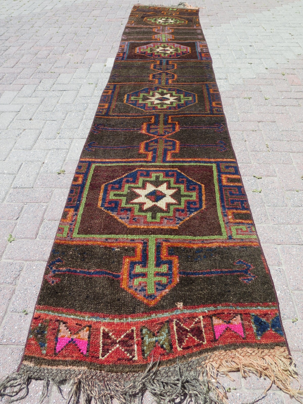 Carpet Runner, Kurdish Wool Rug Runner, Stairs Rugs, Kitchen Runner 30"x161" gallery