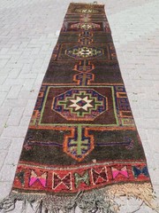 Carpet Runner, Kurdish Wool Rug Runner, Stairs Rugs, Kitchen Runner 30″x161″