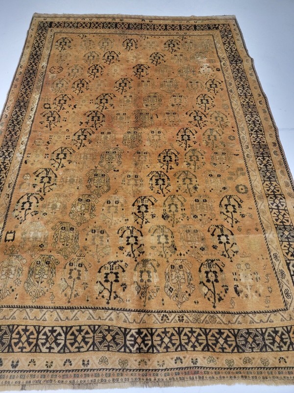 Antique Oriental Hand-Knotted Wool Area Rug Beige/Brown/Ivory 5'2" x 7'10" gallery