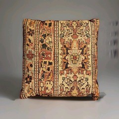 Handmade Antique/Vintg Turkish Kilim Rug Decor Pillow 17×17 Wool/Velvet Backing