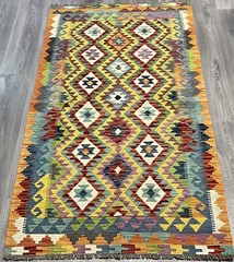 Vintage Kilim Traditional Hand Made Oriental Wool Kilim 5ftx3.2ft 193cmx102cm