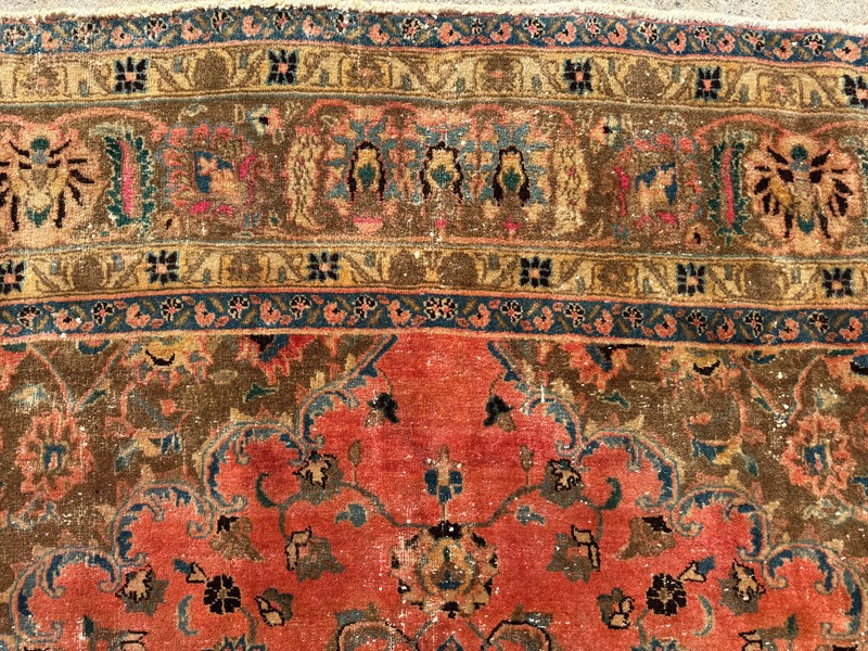 8x11 PINK ANTIQUE RUG ORIENTAL HAND-KNOTTED handmade real colorful coral 8x10 ft gallery