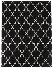 Foyer Black Hand-Tufted Rug 8X11 Trellis Modern Home Decor Plush Carpet