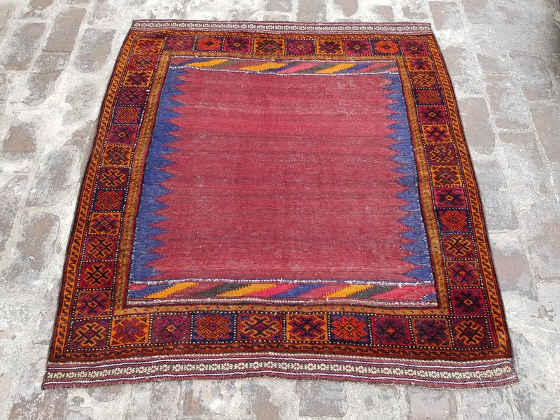 133x126 cm Handmade Afghan Vintage Rug Best Trible Kilim Wool rug square Kilim gallery