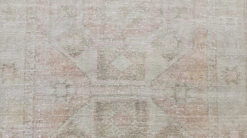 Neutral Turkish Runner Rug 4x12 Vintage Oushak Cream Brown Blush Beige Runner gallery