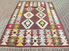 Antique Turkish Wool Rug, Afion Kilim, Area Rugs Kelim 68″X95″ Floor Rug, Carpet