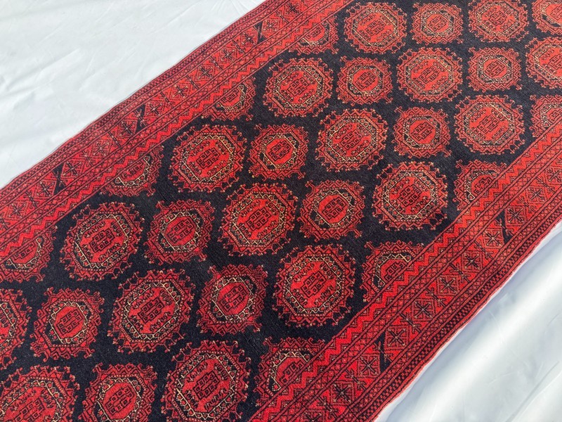 3x12 Afghan Hand Knotted Sarooq Geometric Rug Vintage Red Turkmen Runner Carpet gallery