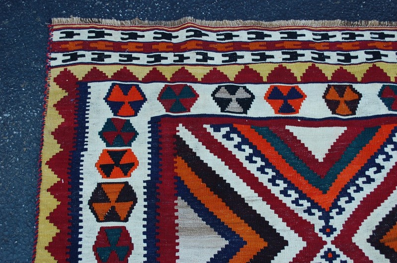 OLD,ANTIQUE CAUCASIAN,KAZAK,SHIRVAN ORIENTAL KILIM RUG 5'3" x 19'9" FULL COLOR gallery