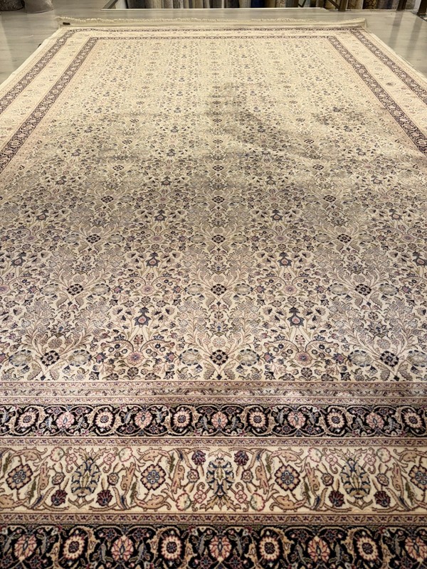 Beige Turkish Silk Rug 7x10 ft Luxury Oriental Area Rug Floral Carpet Decor gallery