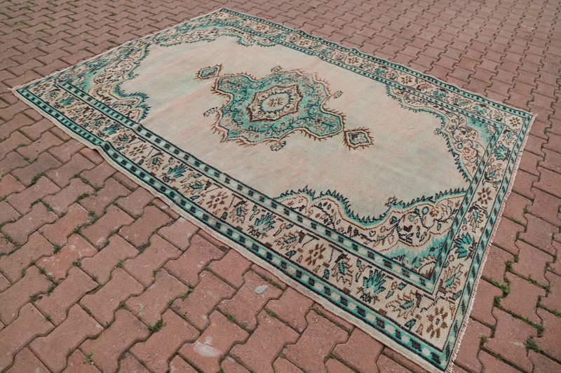 Medallion Area Rug Turkish Hand Knotted Oriental Large Livingroom Carpet 7x9ft gallery