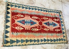Antique KILIM Traditional Tribal Caucasian Hand Knotted LOTUS Wool 5’5″ x 3’4″