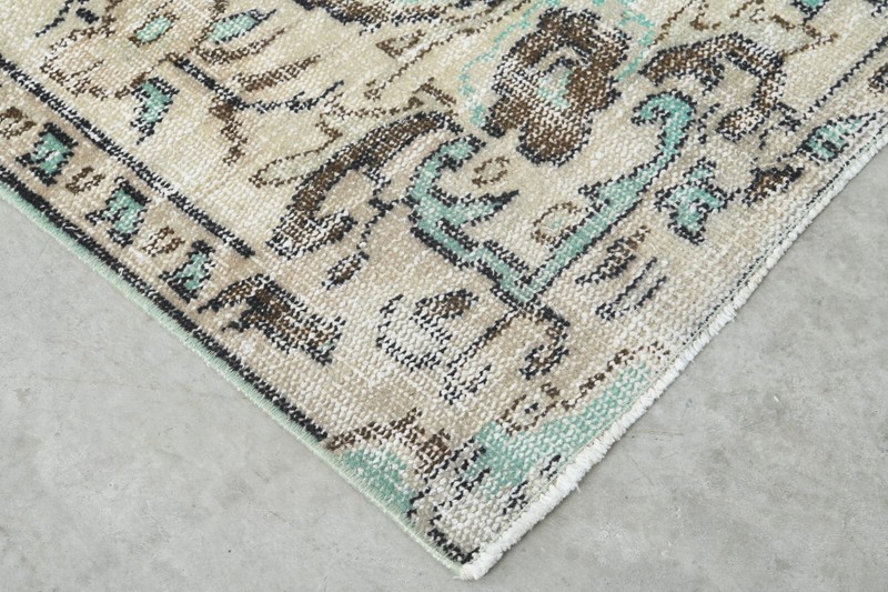 Antique turkish rug, hand-knotted vintage carpet, oushak muted area rug 6x9 851 gallery