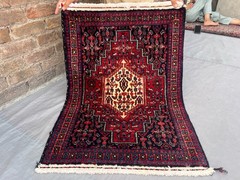 2’5 x 3’4 Vintage Turkish Caucasian Rug Tribal Geometric Medallion Accent Carpet