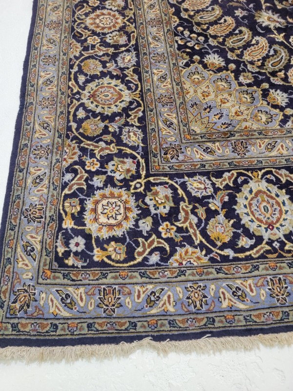 Antique Oriental Hand-Knotted Wool Area Rug Navy Blue/Ivory/Blue 10'2" x 15'10" gallery