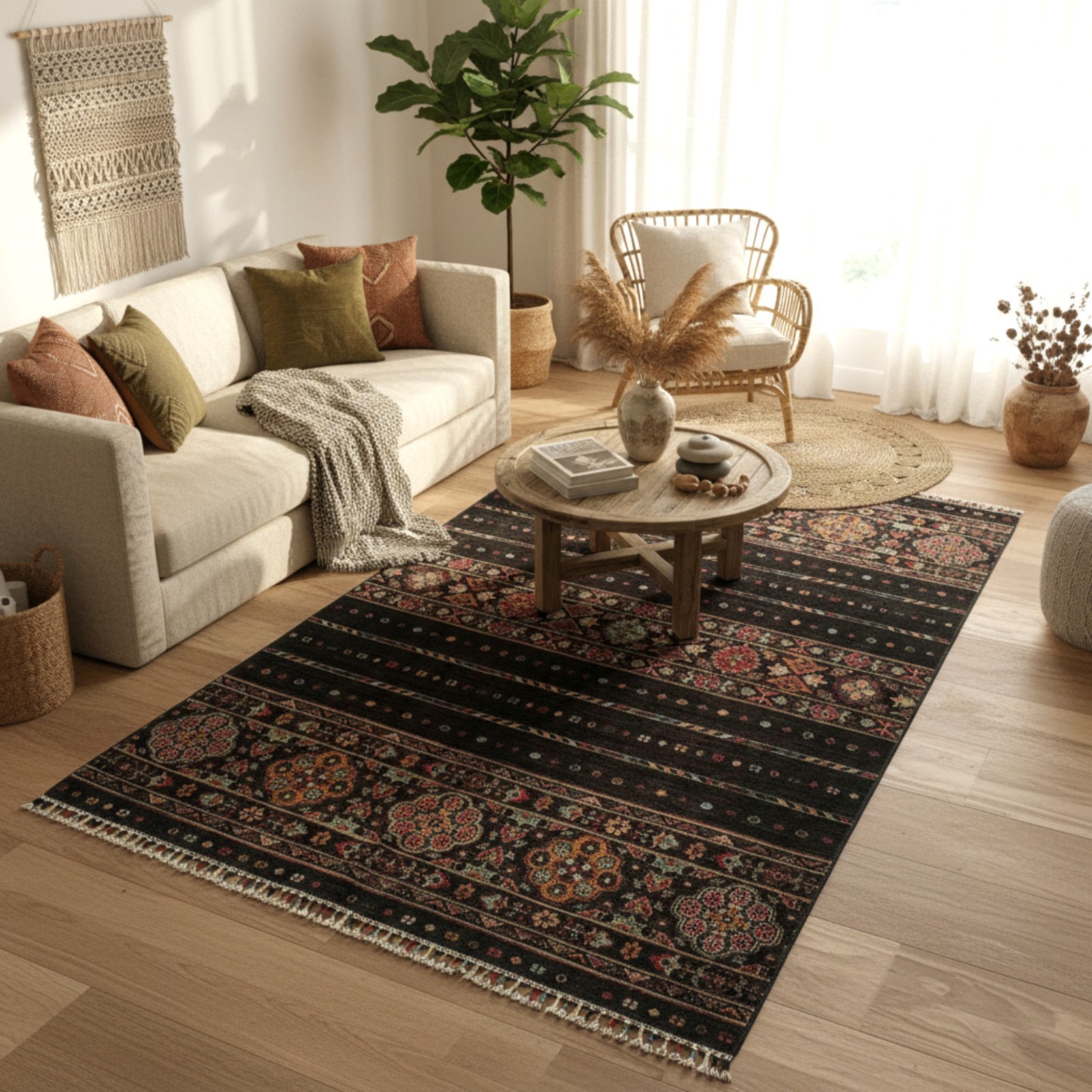 Handmade Tribal Khorjin Rug – New Zealand Wool – 4'0 x 6'10 Ft gallery