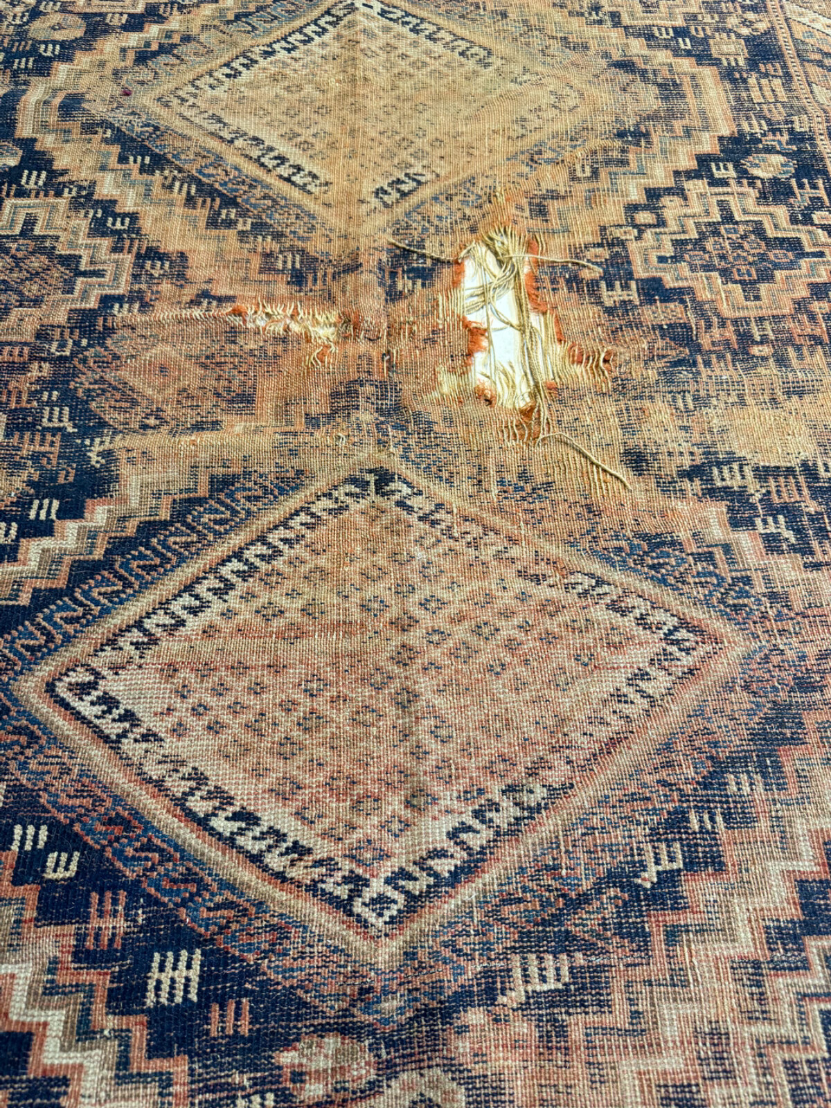 Antique Oriental Hand-Knotted Wool Area Rug 200 Year Old Collectible 3'5" x 5' gallery