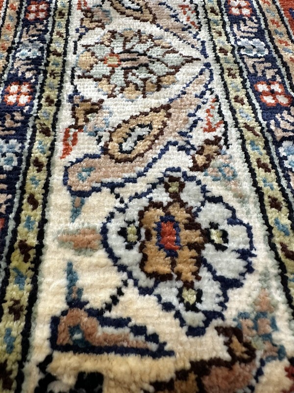 Authentic Silk On Silk Kaisary/Hereke Rug Turkish Signature 2’ 1” X 3’ 10.5” gallery