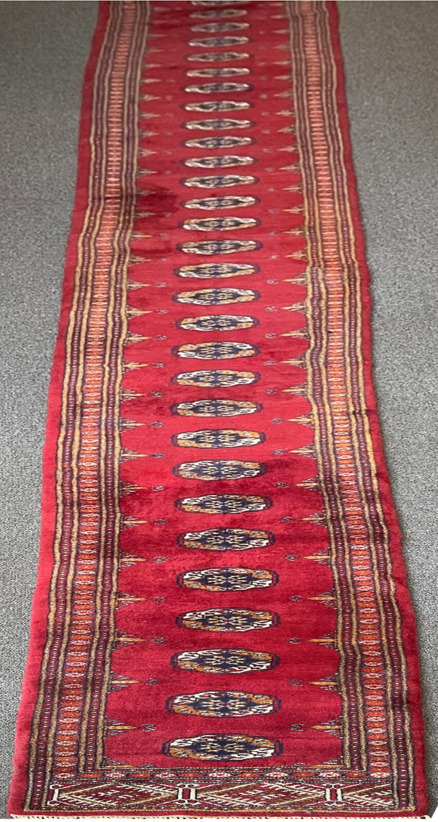 Vintage Wool Runner Geometric Hand Knotted  23' x 31" gallery
