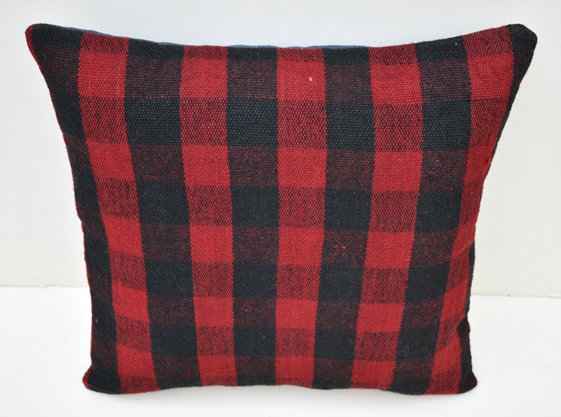 Vintage Turkish Kilim Pillow Cover 17 x 17 Throw Pillow Cushion Cover Handmade gallery