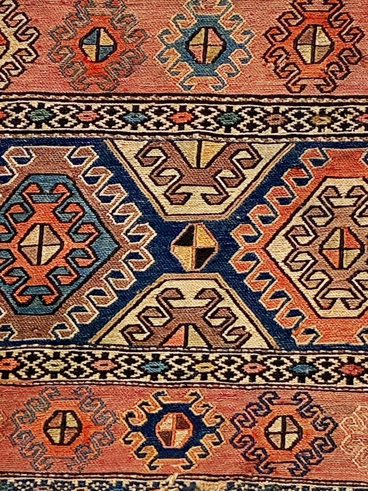 #7187 Antique and Rare Small Tribal Caucasian Kuba Kilim 1.9' by 1'8" gallery