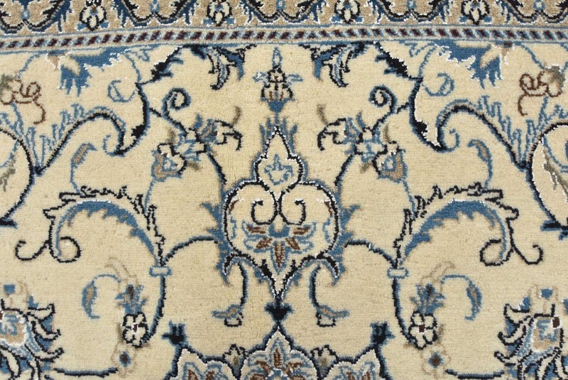 Nain Rug 6’4” x 6’10” Ivory Wool Vintage Traditional Hand-Knotted Carpet gallery