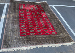 Vintage Persian Rug Wool Bokhara Hand Knotted Oriental Area Rug 7’X10′