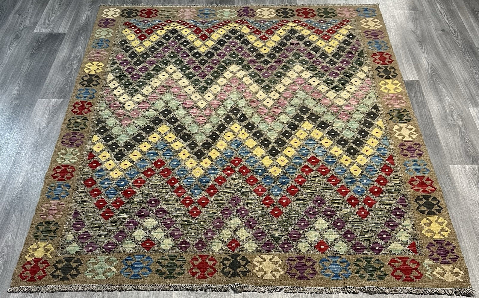 Vintage Kilim Traditional Hand Made Oriental Wool Kilim 7ft10inx5ft 225cmx174cm gallery