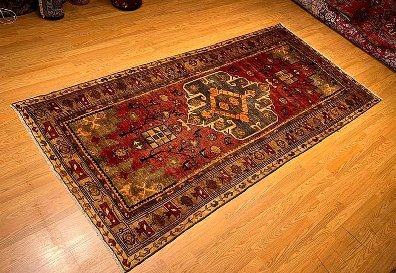 4.7x9.6 Handmade Vintage One Of A kind Village Made Natural Wool Pictorial Rug gallery