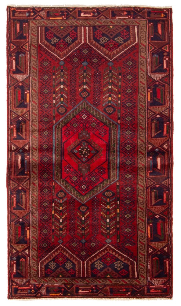 Vintage 3'10" x 6'10" Traditional Hand Knotted Vegetable Dye Wool Area Rug
