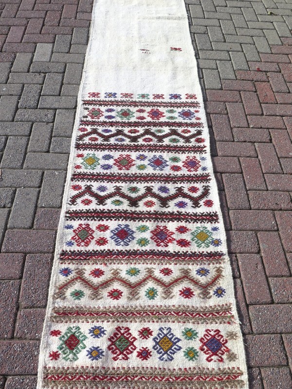 Hallway Rug Vintage Modern Kilim Runner Extra Long Rug Stair Rug Runner 26"x137" gallery
