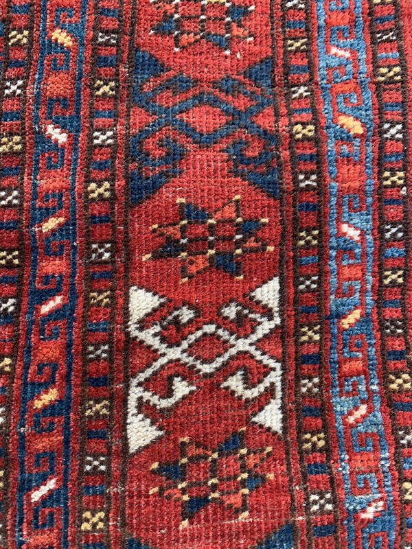 ANTIQUE TURKOMAN KIZIL AYAK CHUVAL BAG-FACE RUG 2' 11" X 4' 3" LATE 19TH C. gallery