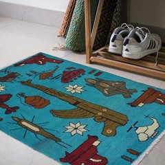 Vintage Afghan War Rug Traditional Design Carpet 2.9×2 ft